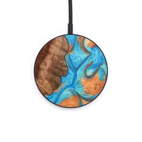 Circle Wood Resin Wireless Charger - Curtis (Teal & Gold, 627662)