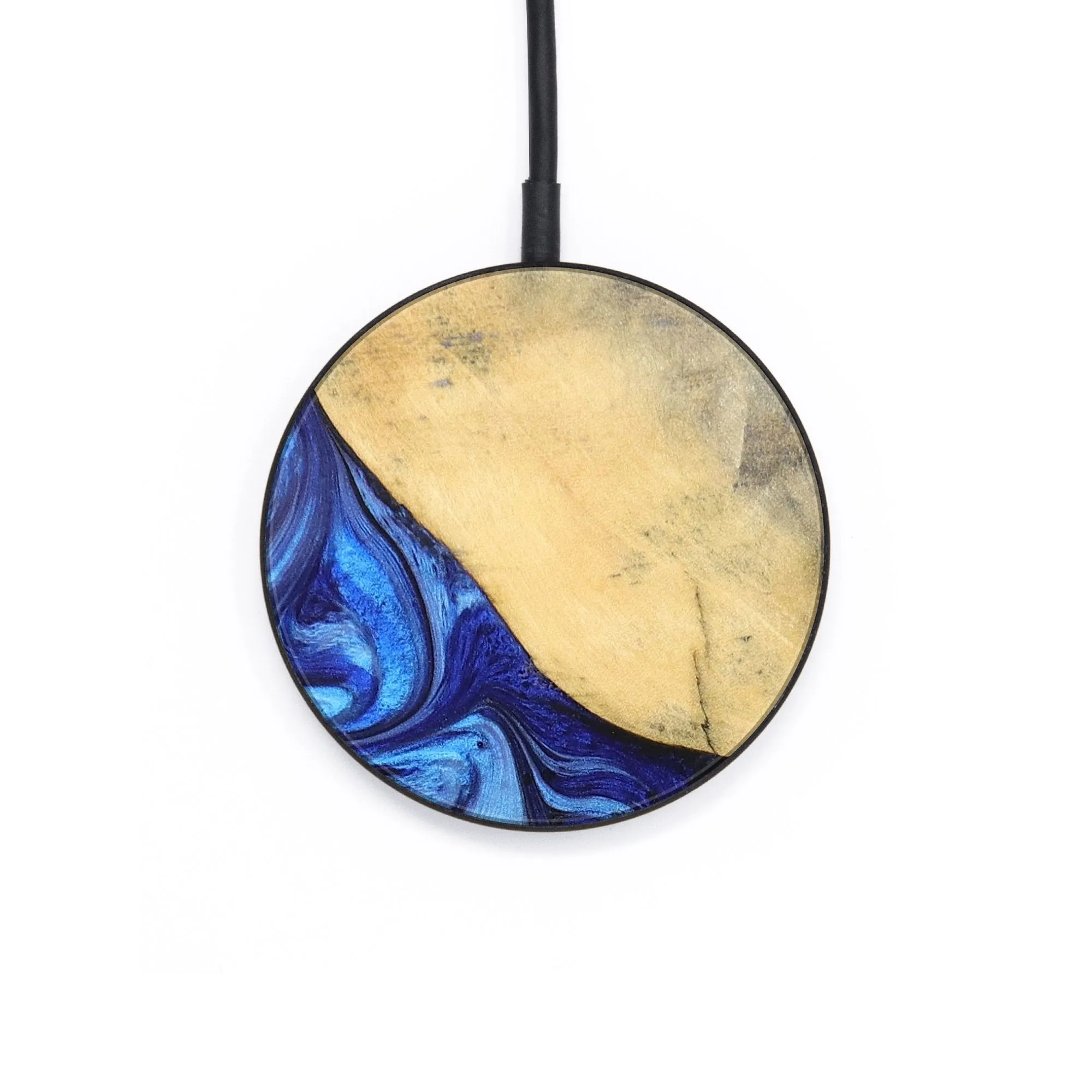 Circle Wood Resin Wireless Charger - Cyrus (Blue, 701809)