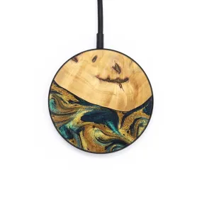 Circle Wood Resin Wireless Charger - Devante (Teal & Gold, 701774)