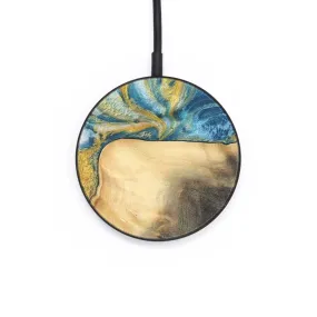 Circle Wood Wireless Charger - Benni (Teal & Gold, 732941)