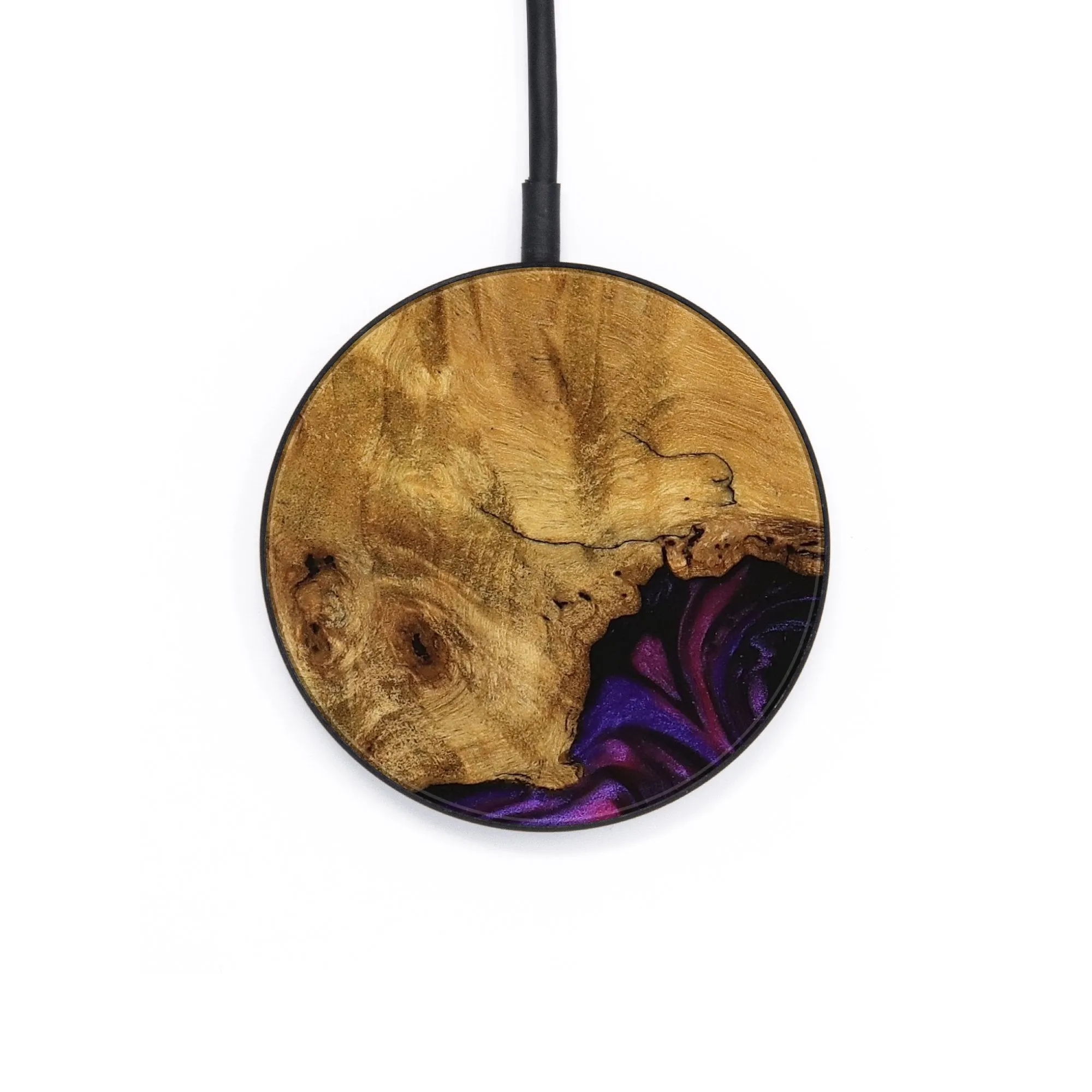 Circle Wood Wireless Charger - Deontae (Purple, 740281)