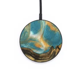 Circle Wood Wireless Charger - Fawne (Teal & Gold, 735918)