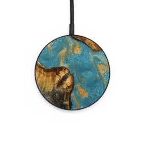 Circle Wood Wireless Charger - Kono (Teal & Gold, 735881)