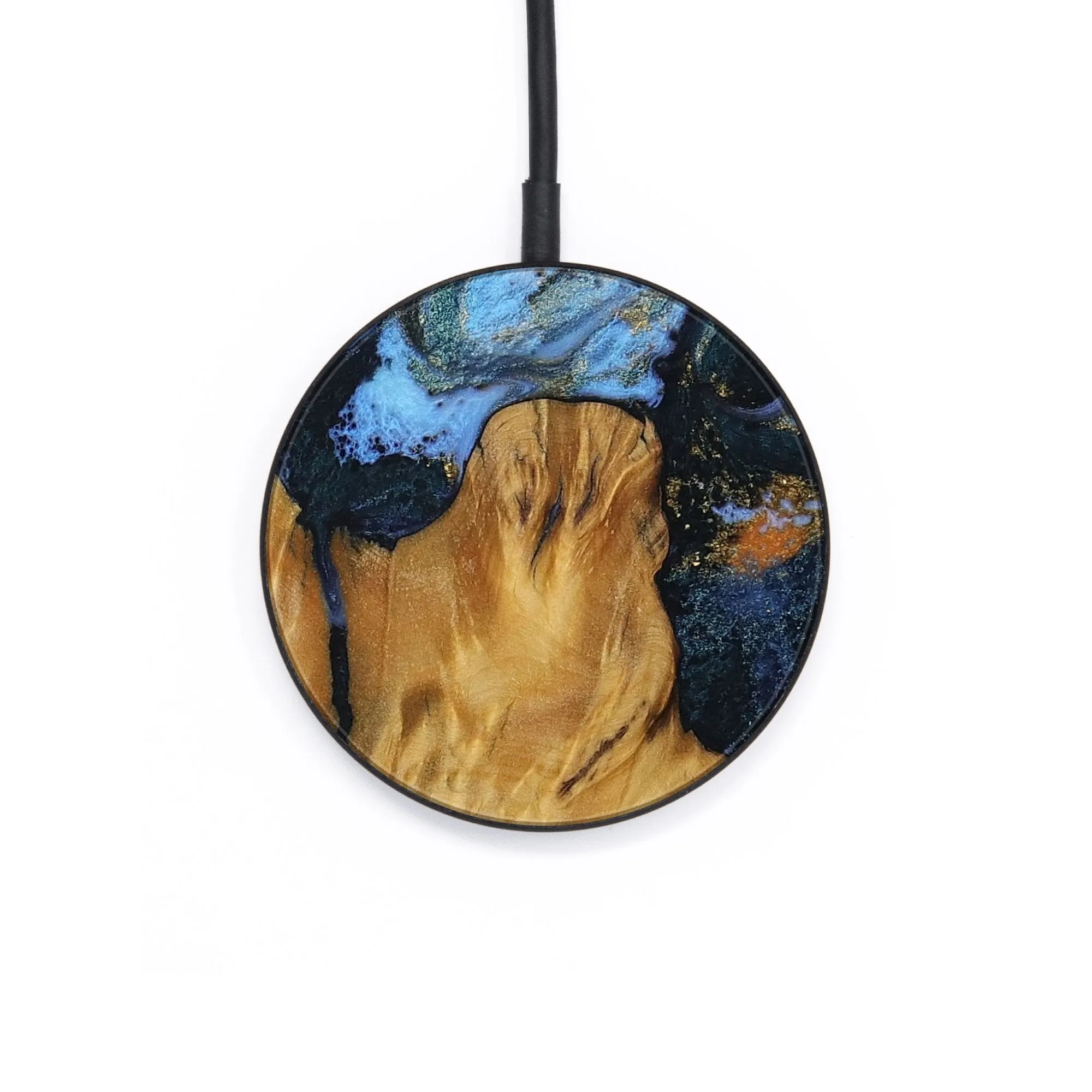 Circle Wood Wireless Charger - Nguyen (Teal & Gold, 730232)