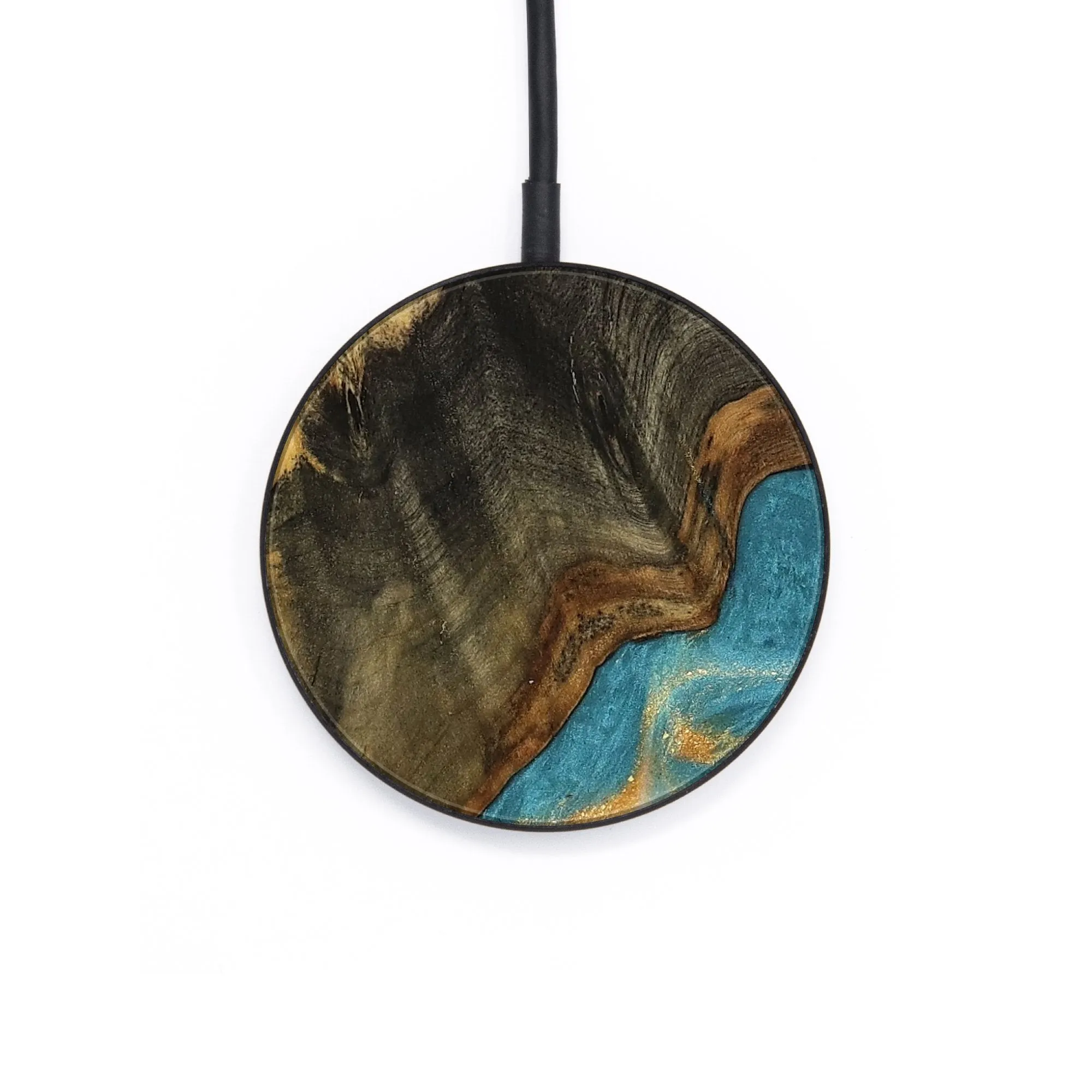 Circle Wood Wireless Charger - Turner (Teal & Gold, 735945)