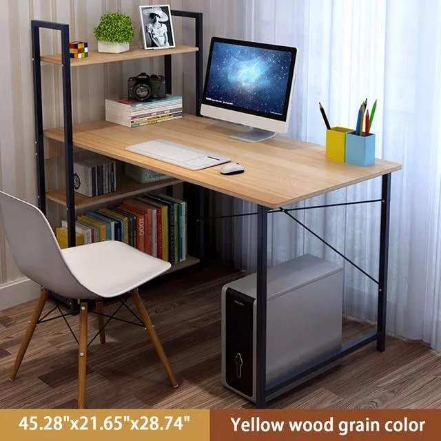 Computer Desk Laptop Writing Table Study Table with Shelves Drawers Large Wood Office PC Laptop Workstation Home Gaming Desk