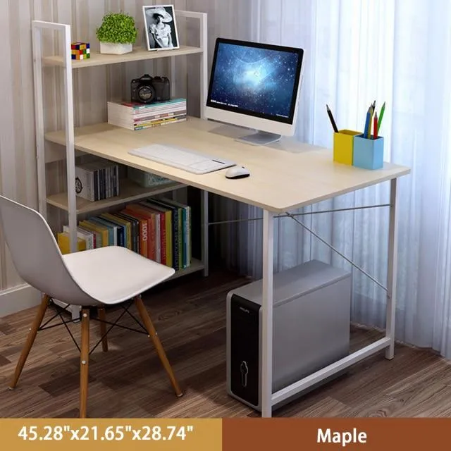 Computer Desk Laptop Writing Table Study Table with Shelves Drawers Large Wood Office PC Laptop Workstation Home Gaming Desk