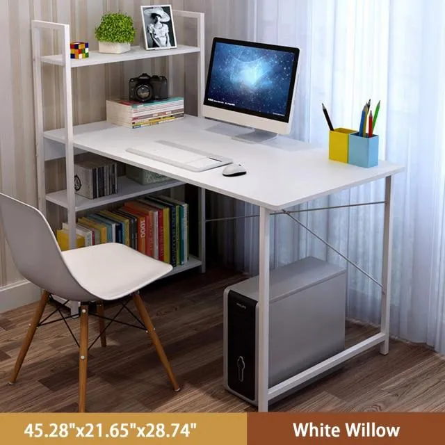 Computer Desk Laptop Writing Table Study Table with Shelves Drawers Large Wood Office PC Laptop Workstation Home Gaming Desk