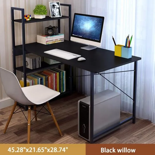 Computer Desk Laptop Writing Table Study Table with Shelves Drawers Large Wood Office PC Laptop Workstation Home Gaming Desk