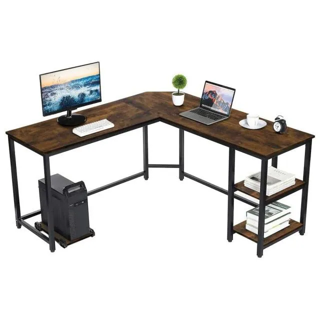 Computer Desk Laptop Writing Table Study Table with Shelves Drawers Large Wood Office PC Laptop Workstation Home Gaming Desk