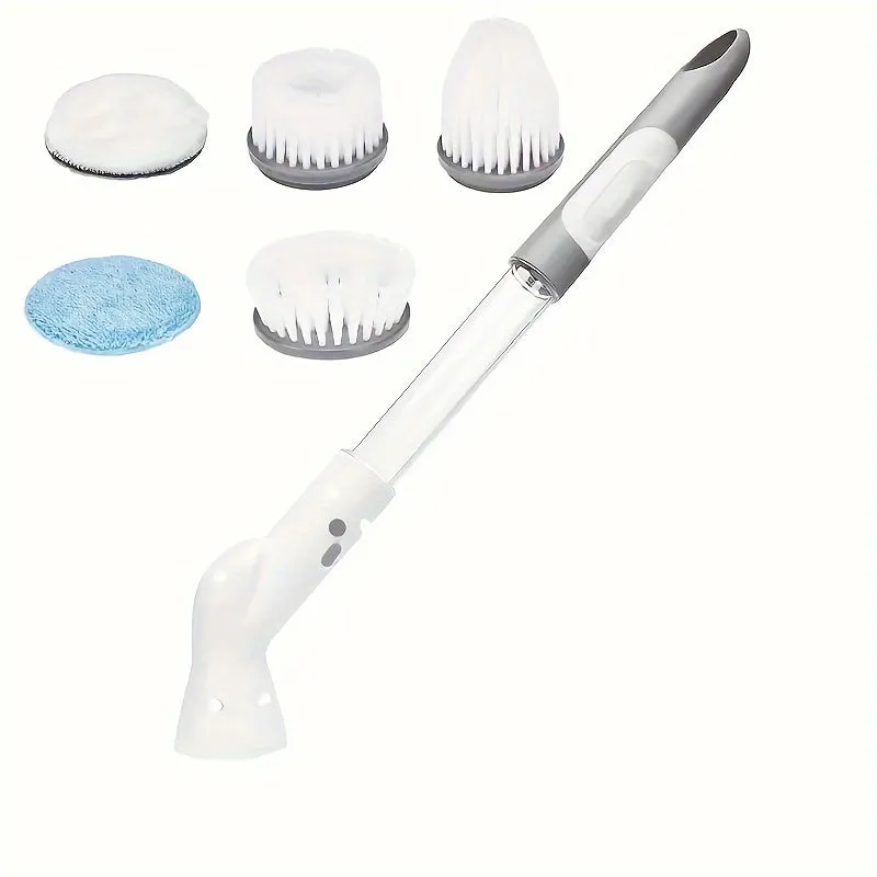 Cordless Electric Spin Scrubber with 2/5/6 Replaceable Brush Heads for Bathroom, Kitchen, and More