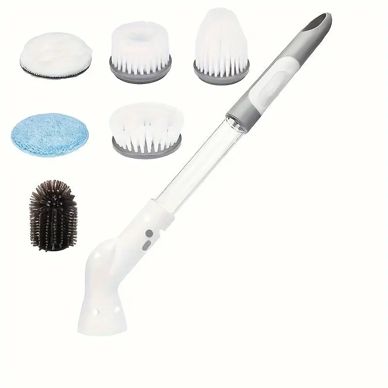 Cordless Electric Spin Scrubber with 2/5/6 Replaceable Brush Heads for Bathroom, Kitchen, and More