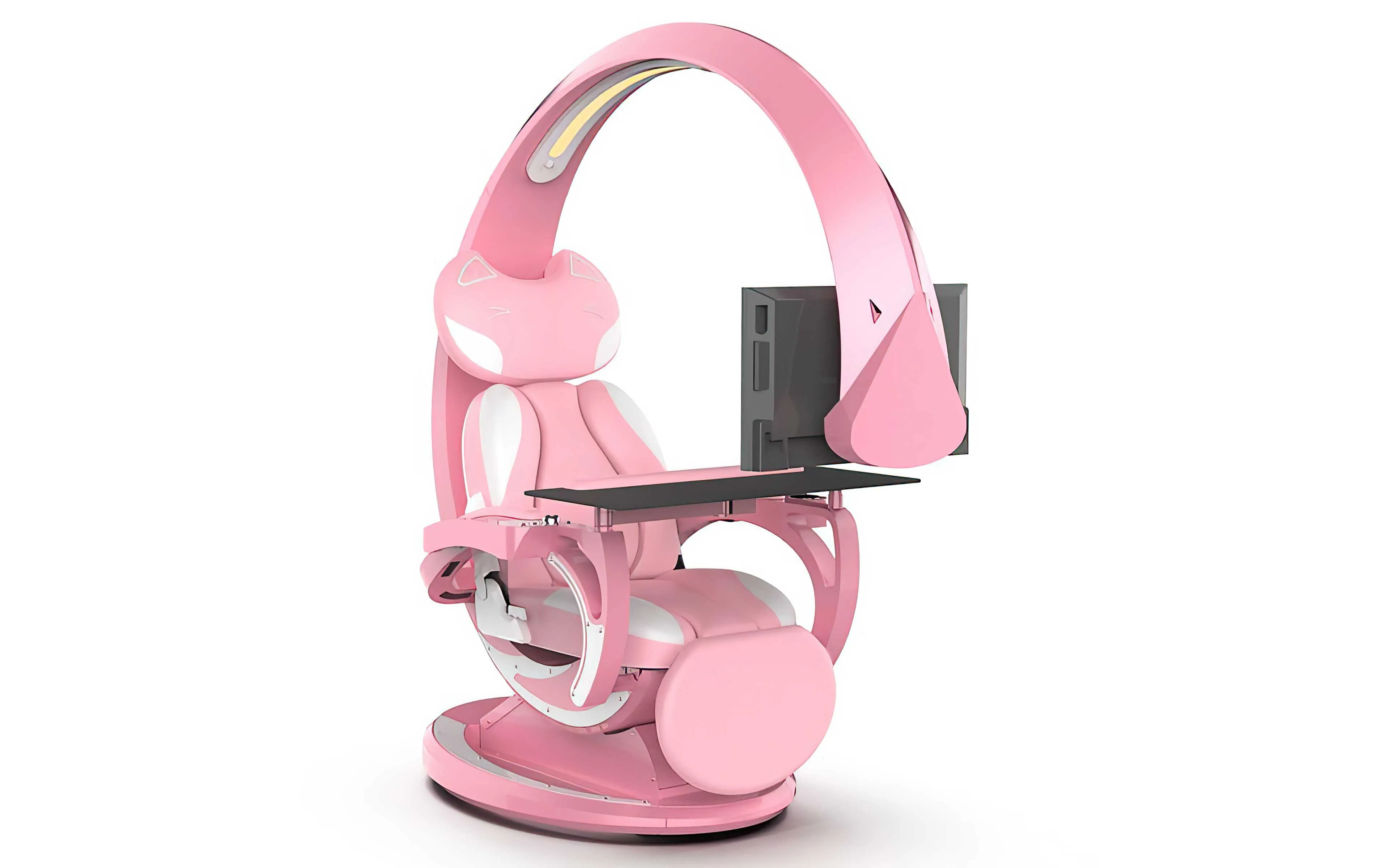 Crystal Pink Working And Gaming Station | All in one Working And Gaming Chair