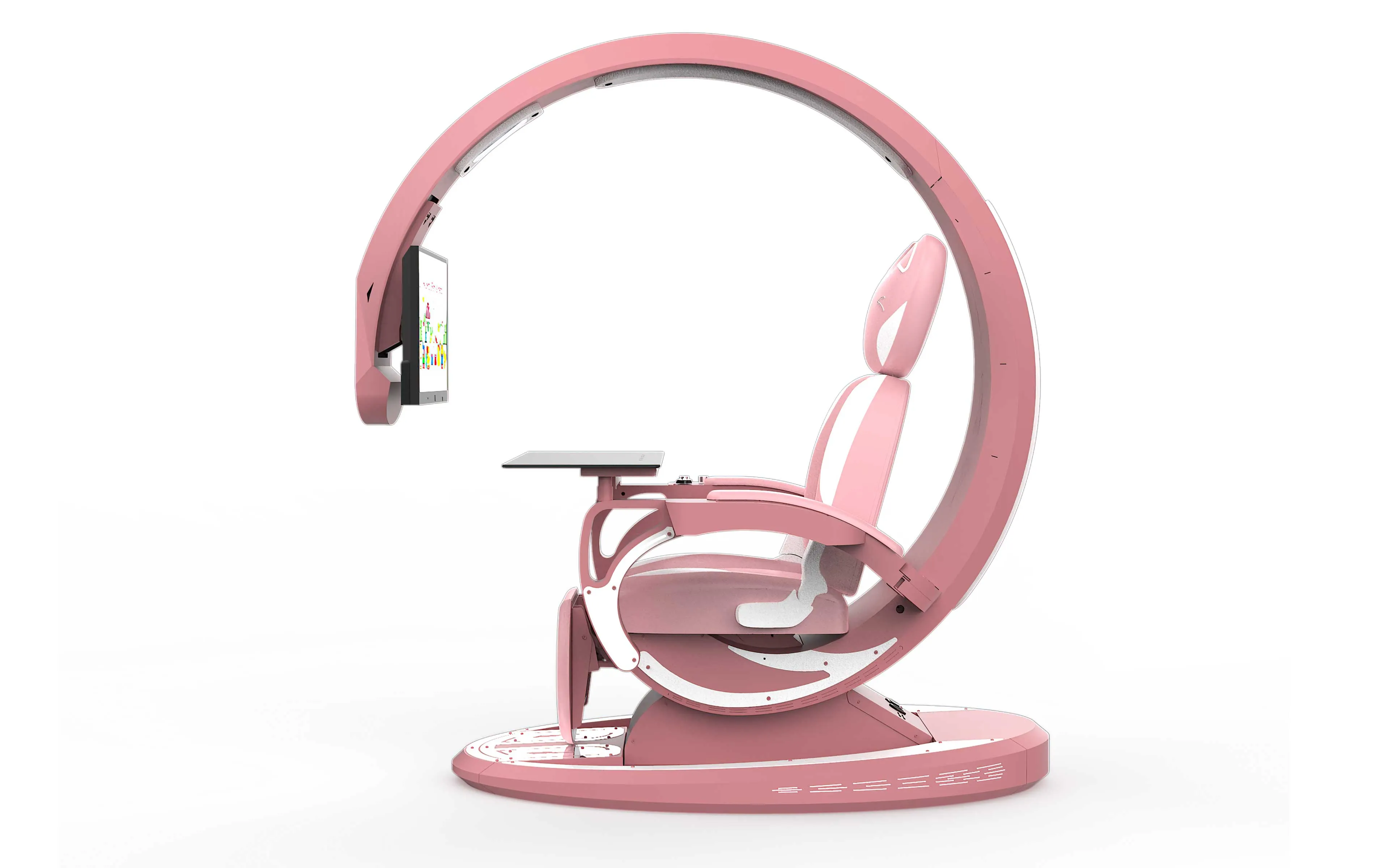 Crystal Pink Working And Gaming Station | All in one Working And Gaming Chair