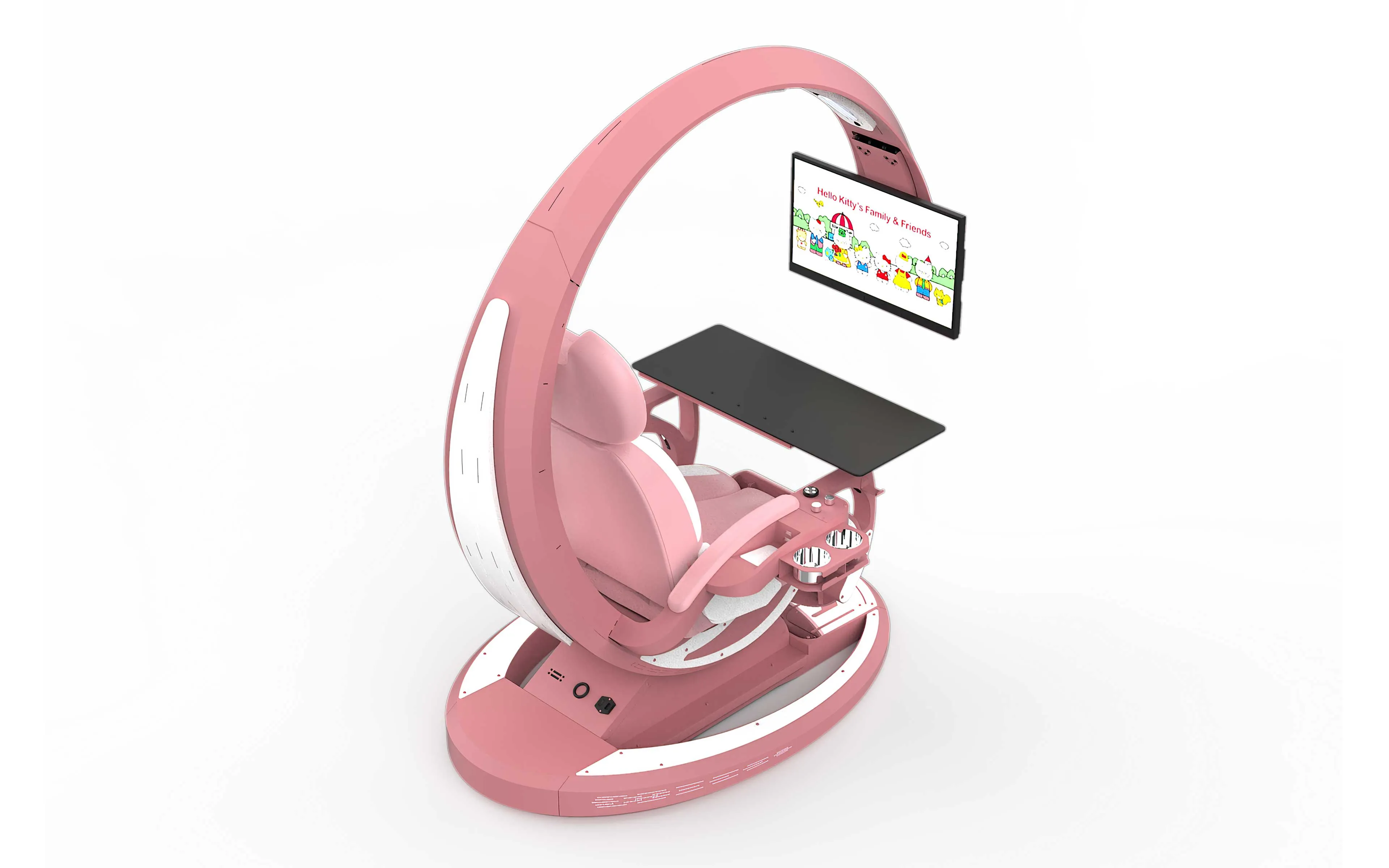 Crystal Pink Working And Gaming Station | All in one Working And Gaming Chair