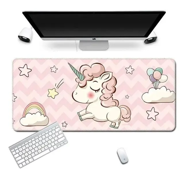 Cute Unicorn Gaming Keyboard and Mouse Pad