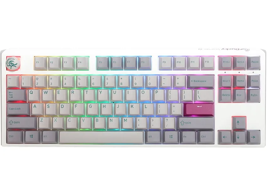 Ducky One 3 Mist Grey Tkl Gaming Keyboard, Rgb Led - Mx-Red (Us)