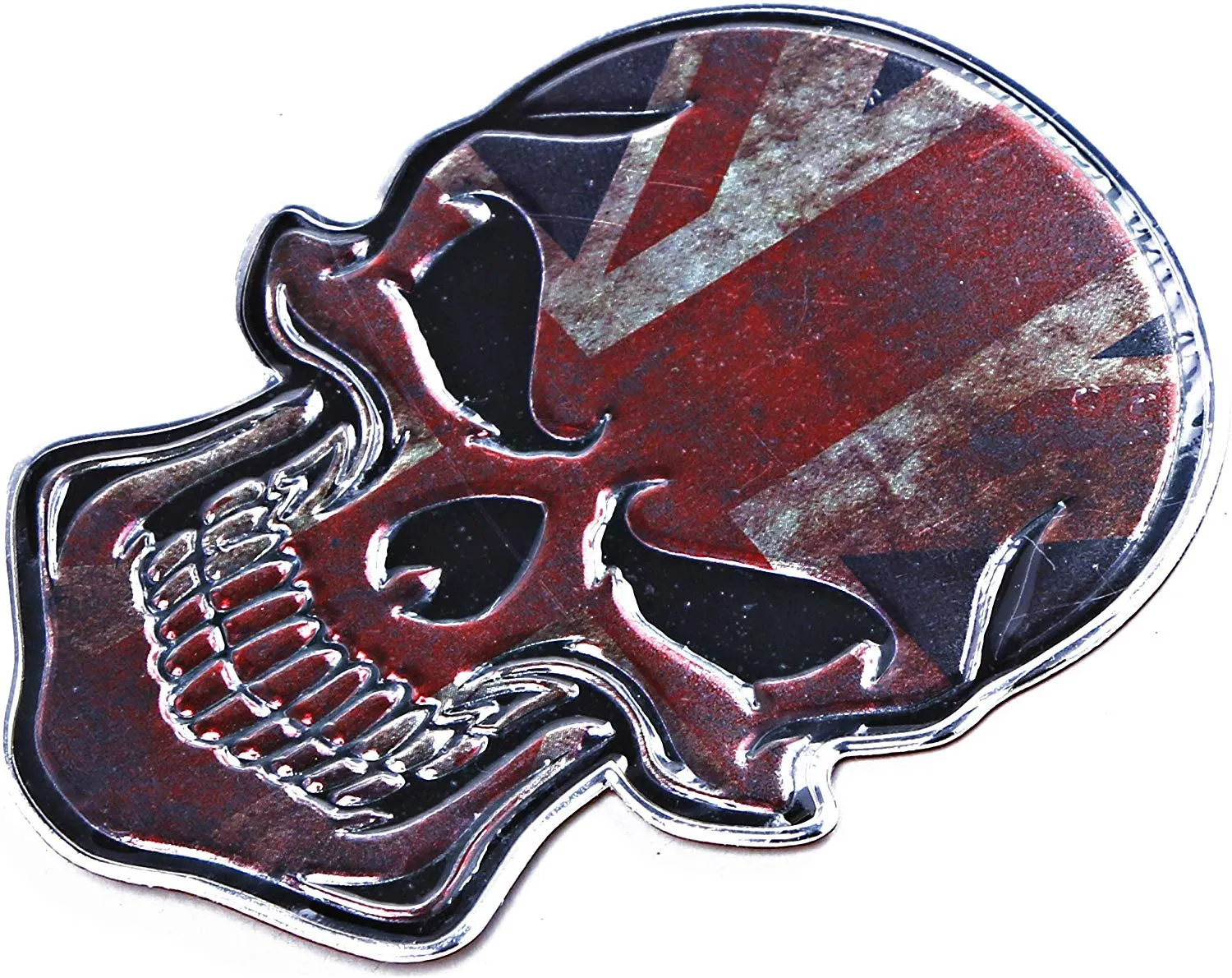 Electomania Skull Metal Head Car Sticker Car Styling Decal Reflective Car & Bike Sticker 3D Metal Logo Sticker Car Motorcycle Badge Emblem (Britain)