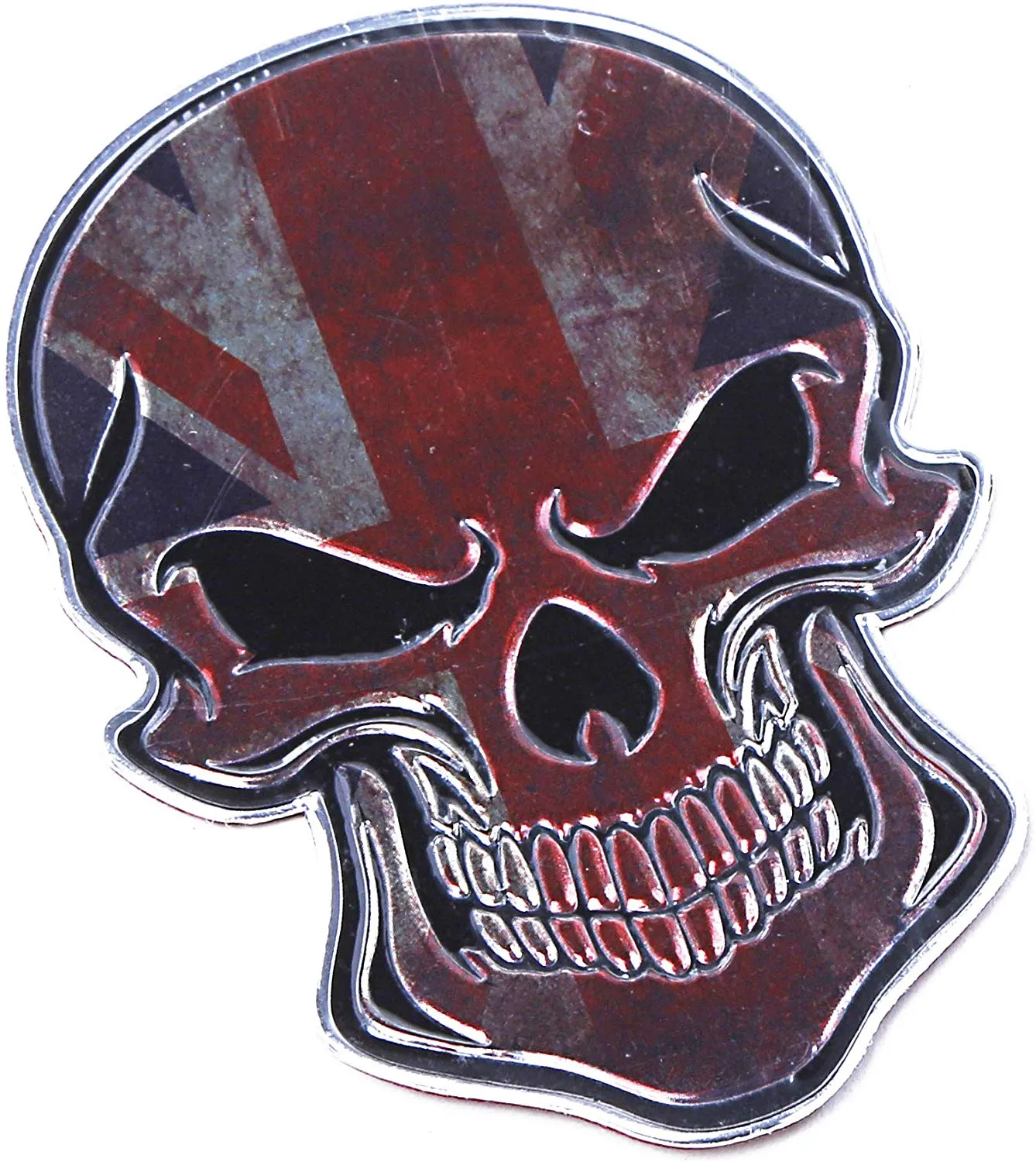 Electomania Skull Metal Head Car Sticker Car Styling Decal Reflective Car & Bike Sticker 3D Metal Logo Sticker Car Motorcycle Badge Emblem (Britain)