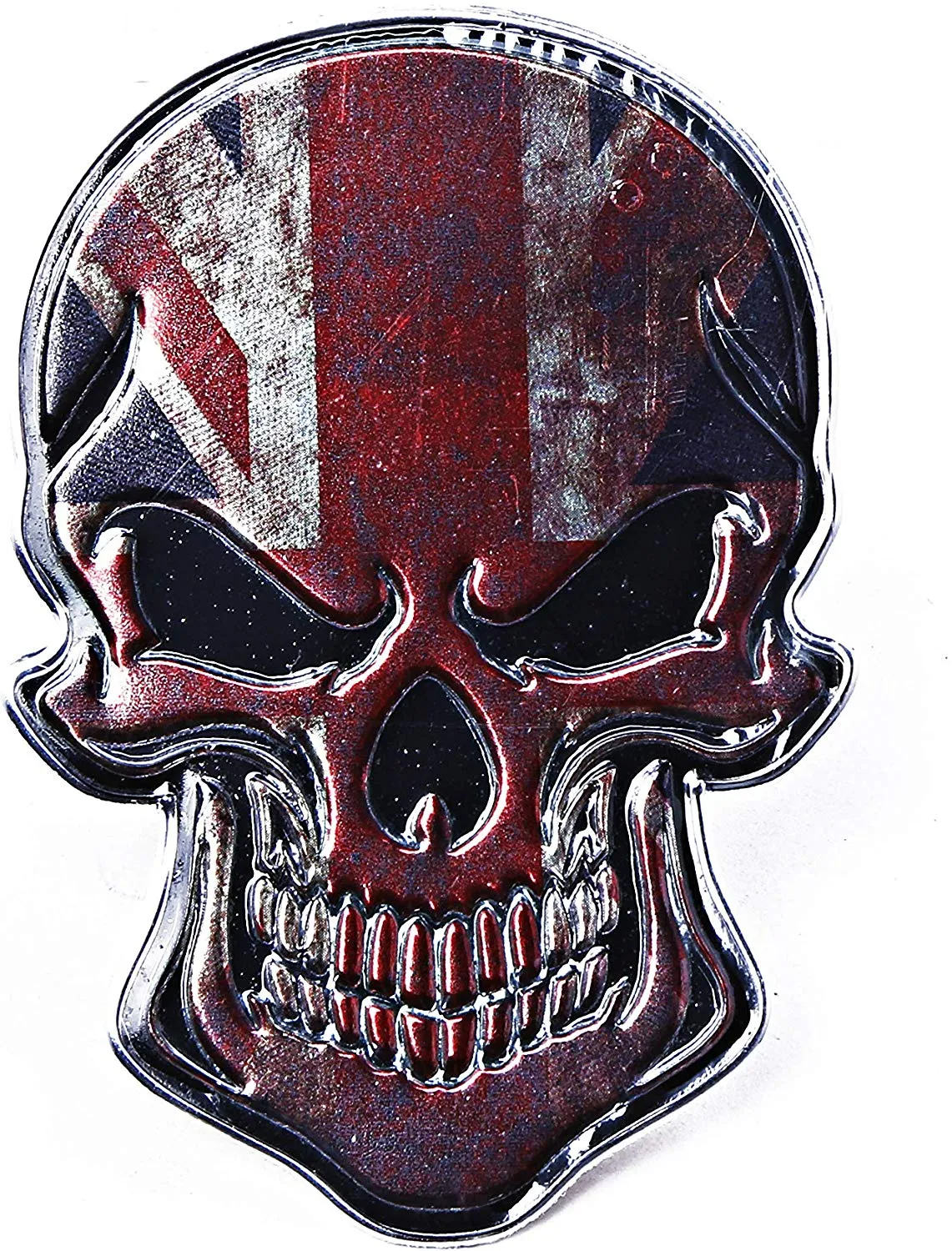 Electomania Skull Metal Head Car Sticker Car Styling Decal Reflective Car & Bike Sticker 3D Metal Logo Sticker Car Motorcycle Badge Emblem (Britain)