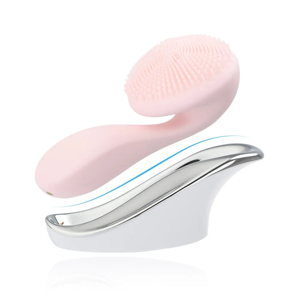 Electric Silicone Cleansing Brush Multi-functional Cleanser Rotating Kneading Massage Sonic Vibrator