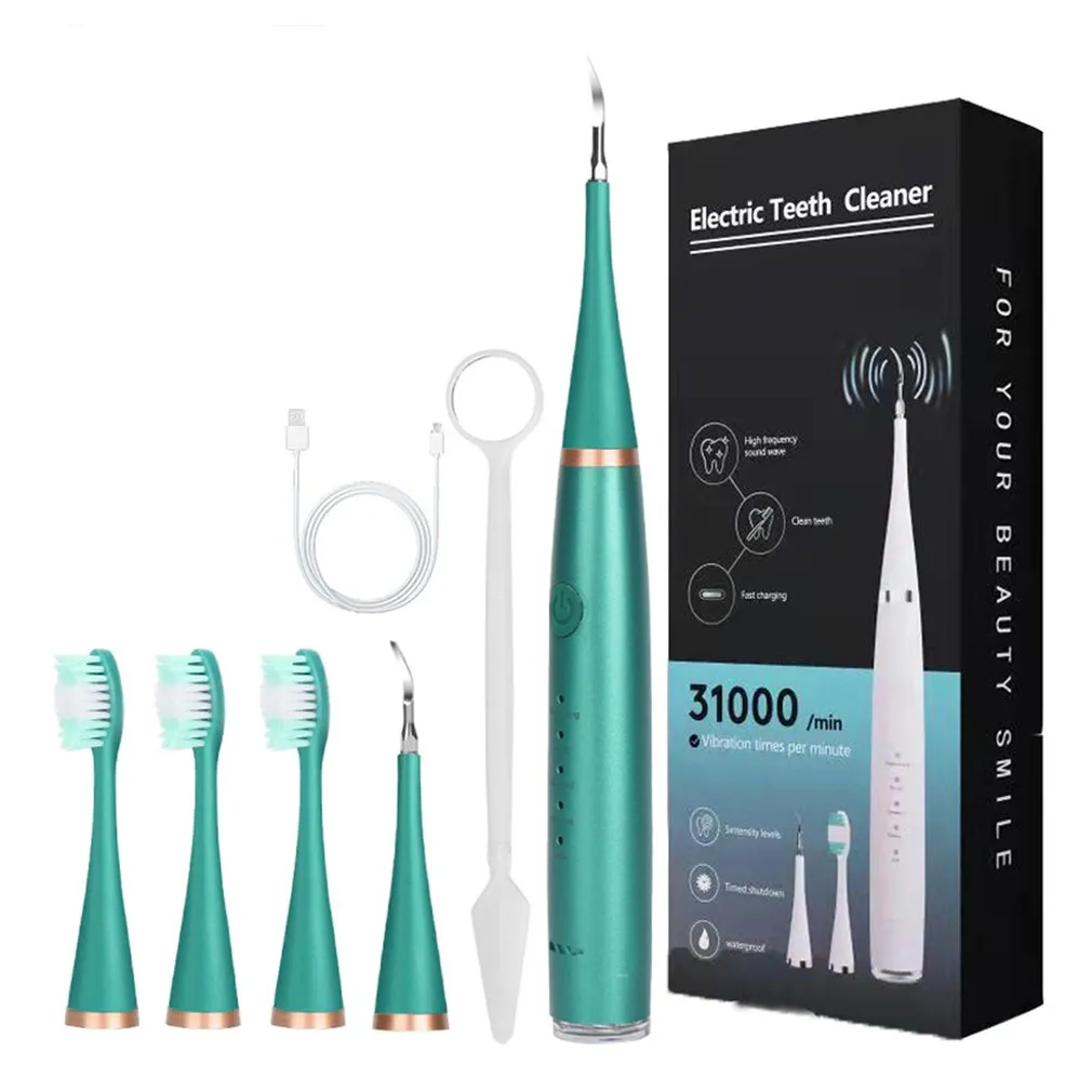 Electric Toothbrush Teeth Whiten Cleaning Tool Kit With 3 Brush Heads