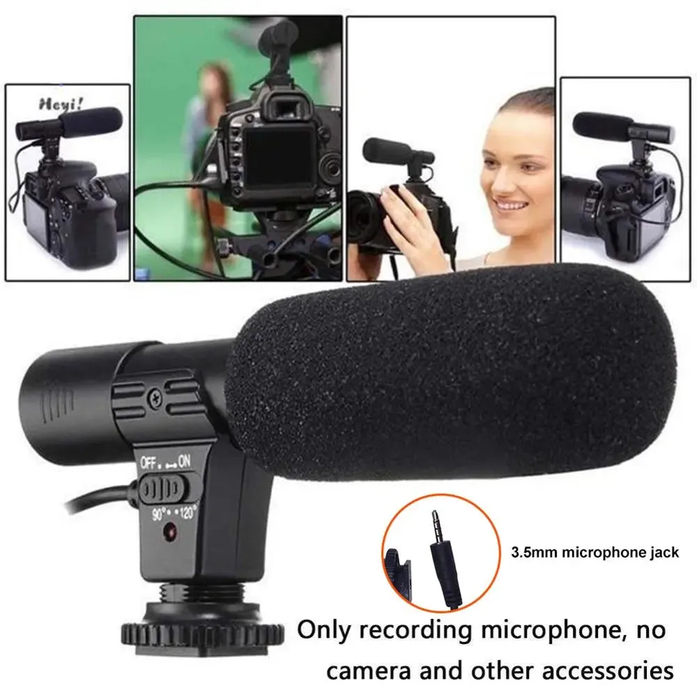 Enhance Your Audio Game with the 3.5mm Stereo Camera Microphone! Perfect for VLOGs, Photography, Interviews, and Digital Video Recording on Nikon and Canon DSLR Cameras - Uni-directional Excellence!