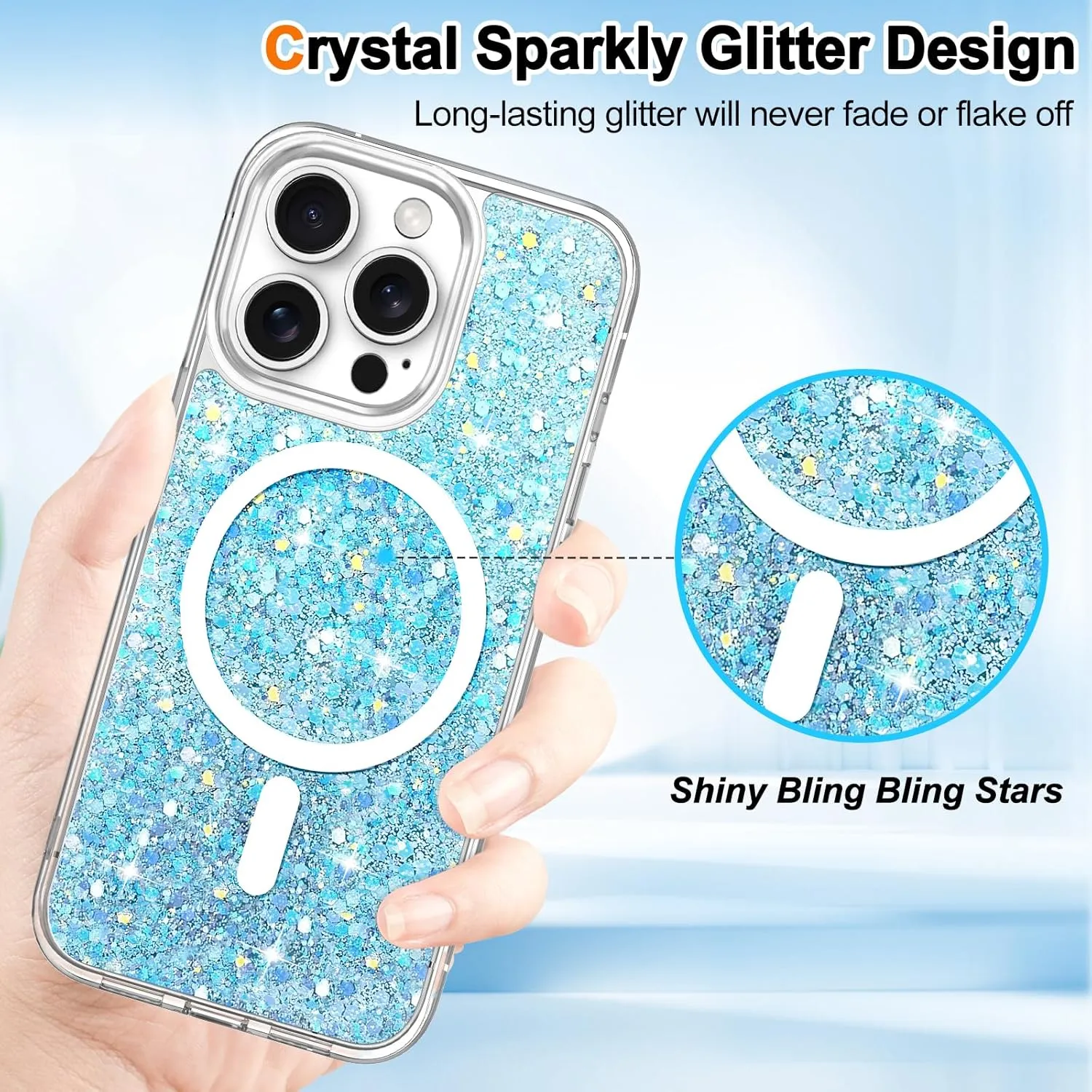 Entronix Apple iPhone 16 Plus [Magnetic-Compatible] Case - Glitter Sparkle,