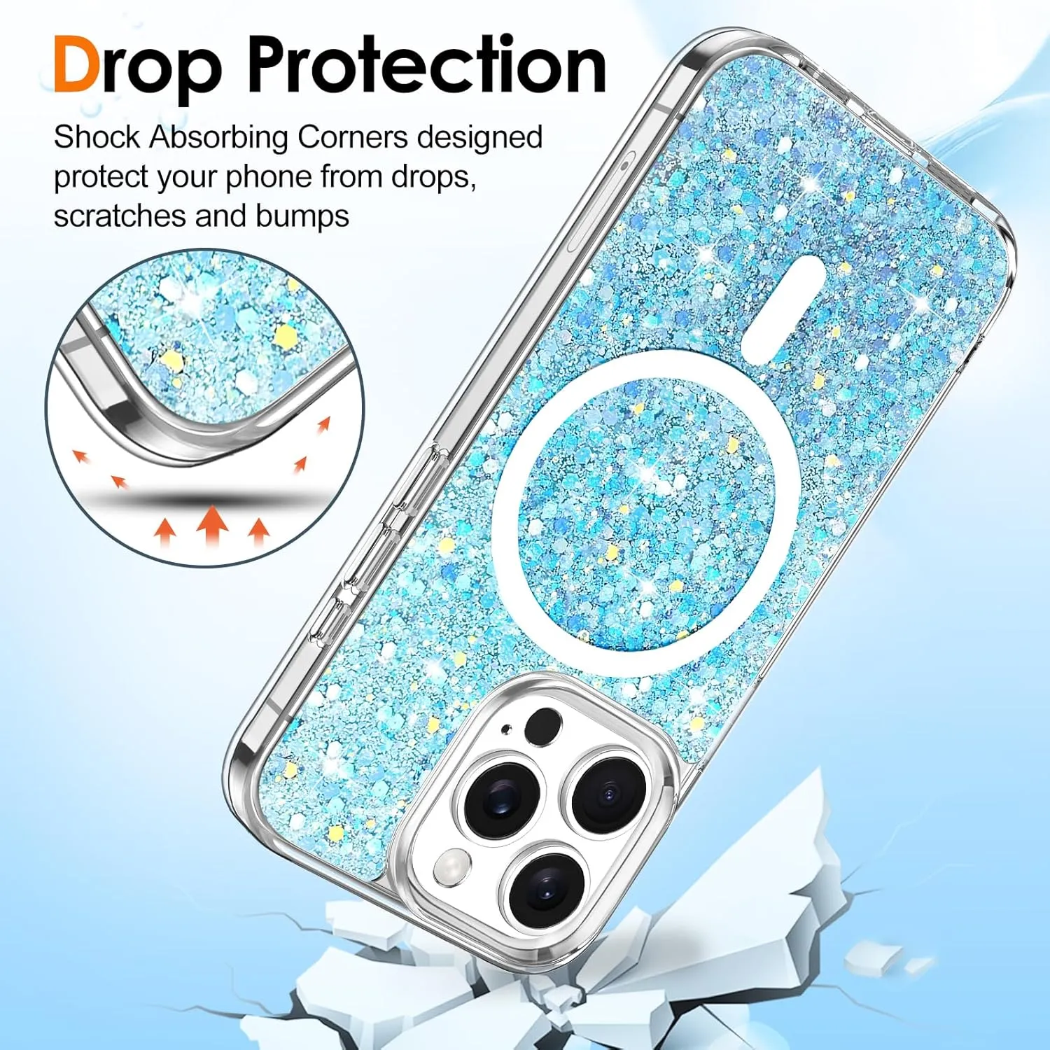 Entronix Apple iPhone 16 Plus [Magnetic-Compatible] Case - Glitter Sparkle,