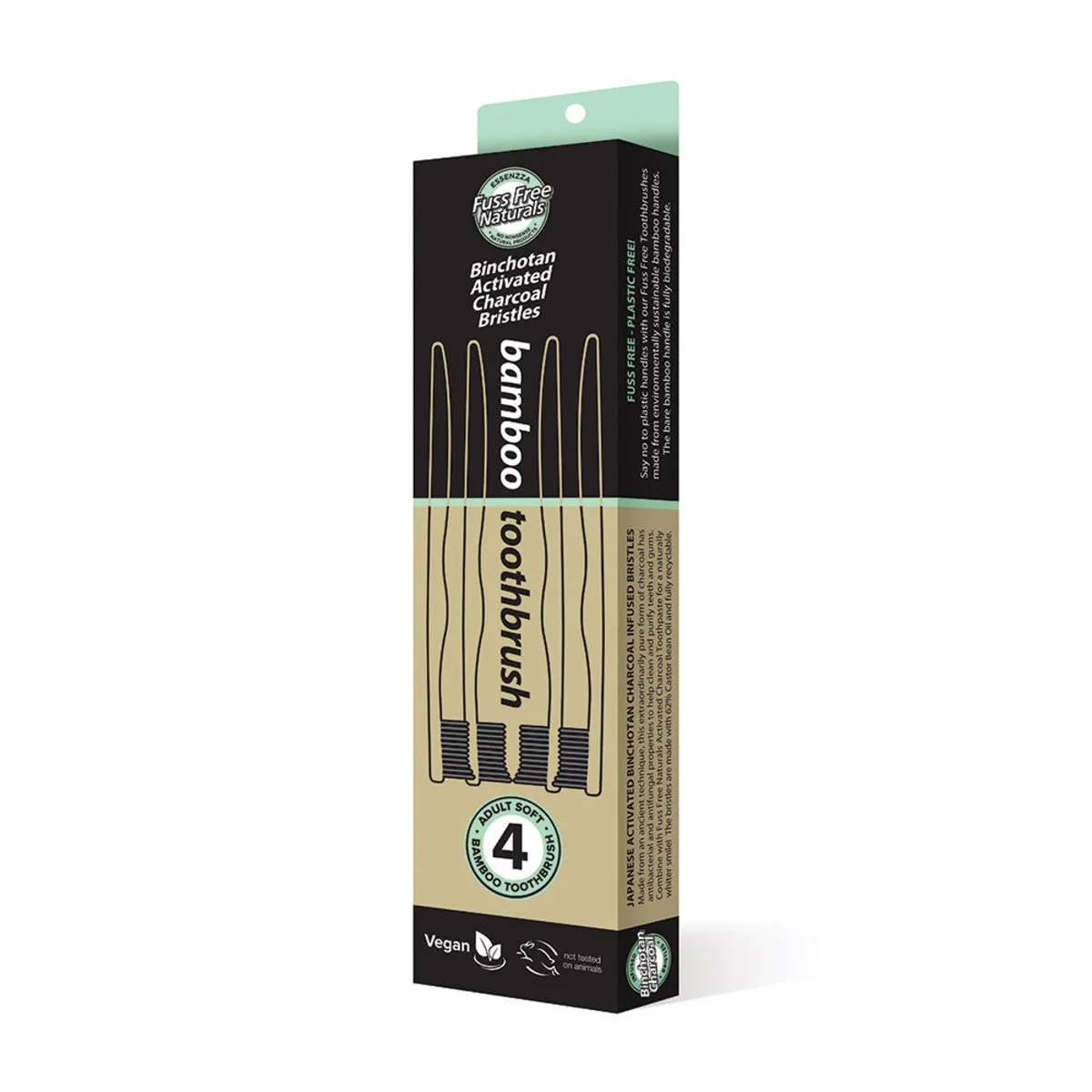 Essenzza Fuss Free Naturals Bamboo Activated Charcoal Soft Toothbrush 4