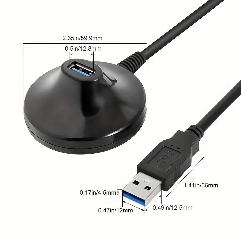 Extend Your USB Connections with Ease USB Extension Cable with Base