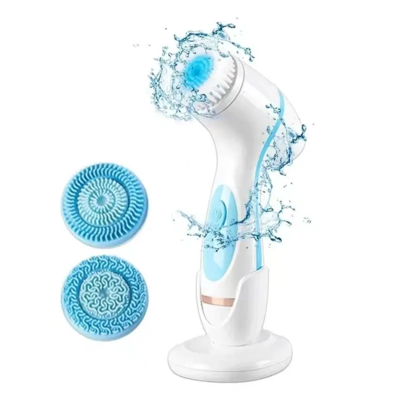 Facial Cleansing Brush 3 in 1 Electric Exfoliating Spin Cleanser Device Rechargeable Waterproof Rotating Spa Massager Machine