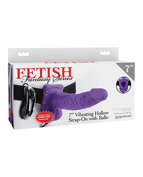 Fetish Fantasy Series 7" Vibrating Hollow Strap On w/Balls