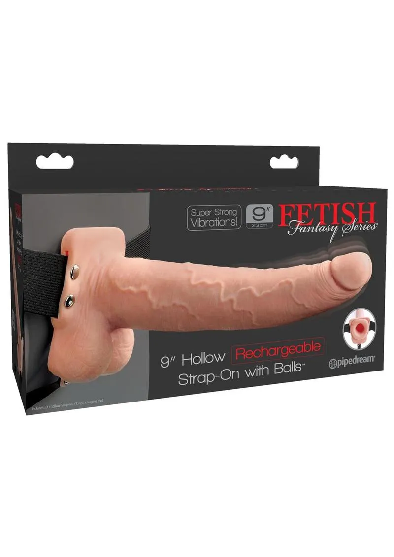 Fetish Fantasy Series Hollow Rechargeable Strap-On Dildo with Balls and Harness