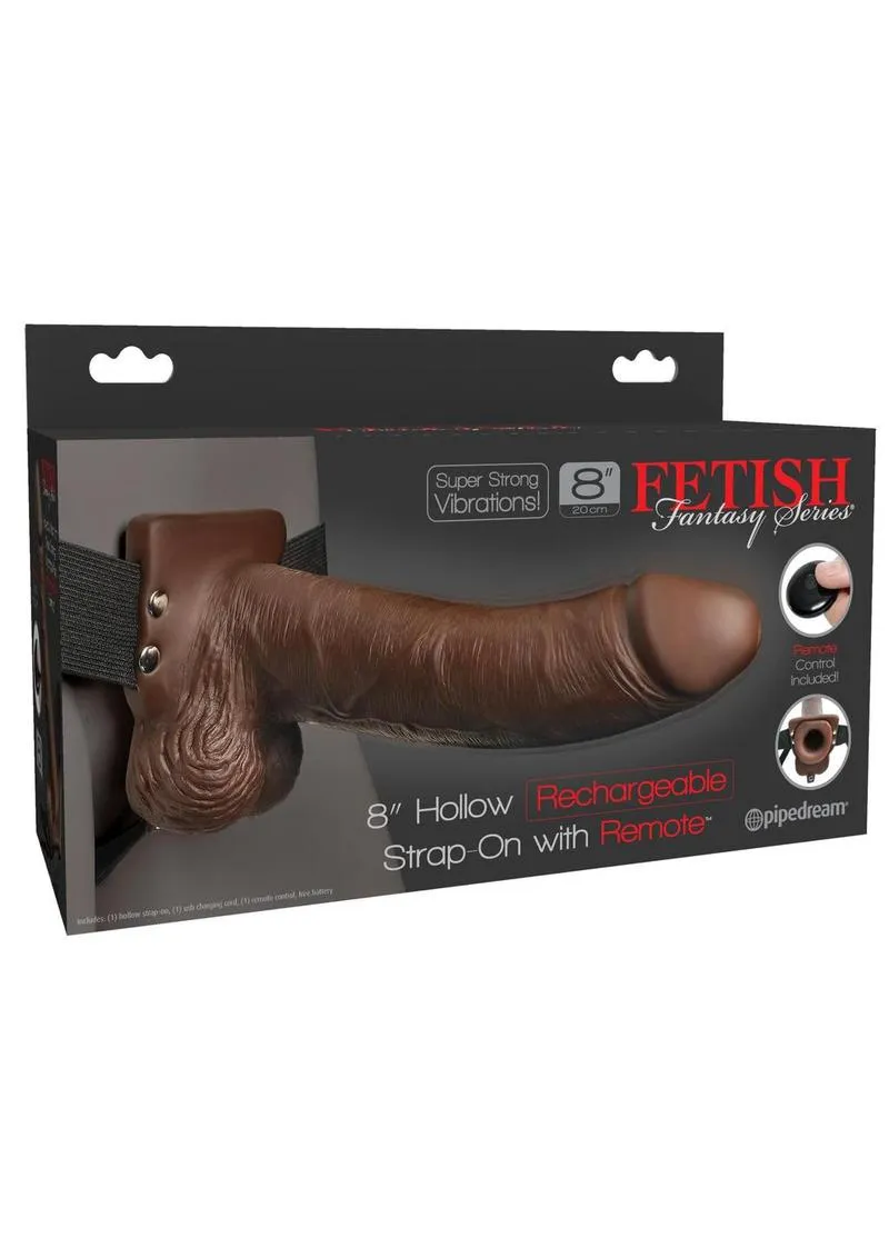 Fetish Fantasy Series Rechargeable Hollow Strap-On Dildo with Balls and Harness with Wireless Remote Control