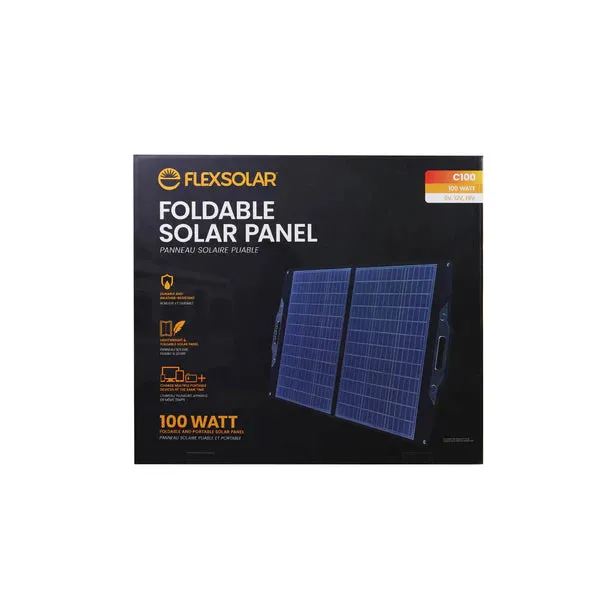 FlexSolar C100 100 Watt 19.8 Volt Foldable Portable Charging Station New