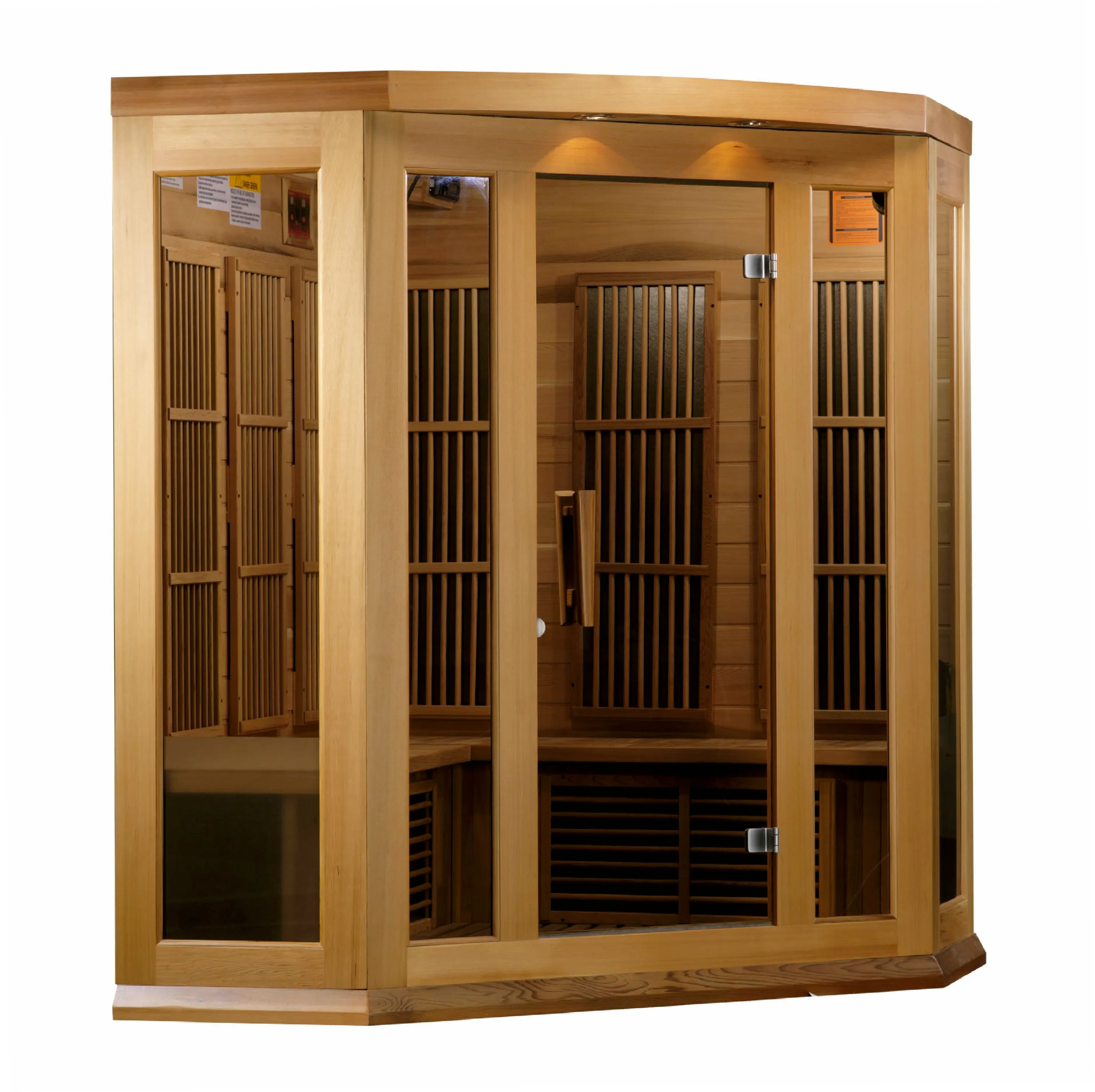 Golden Designs Maxxus "Avignon Edition" 3 Person Corner Near Zero EMF FAR Infrared Sauna - Canadian Red Cedar