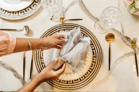 Greek Key Black and Natural Placemats