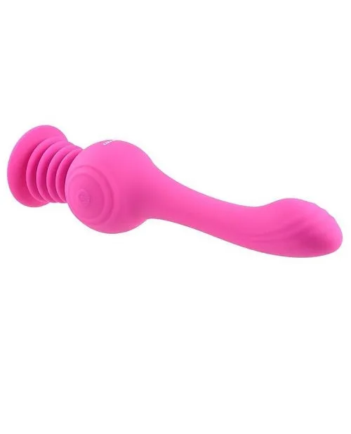 Gyro Vibe Rechargeable Silicone Vibrator with Suction Cup - Pink