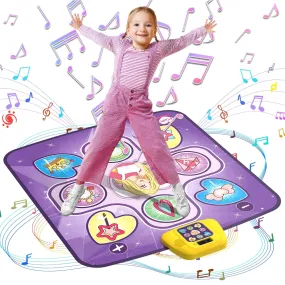 Hot Bee Dance Mat Toys for 3-10 Year Old Girls, 5 Game Modes Including 3 Challenge Levels, Purple - Durable