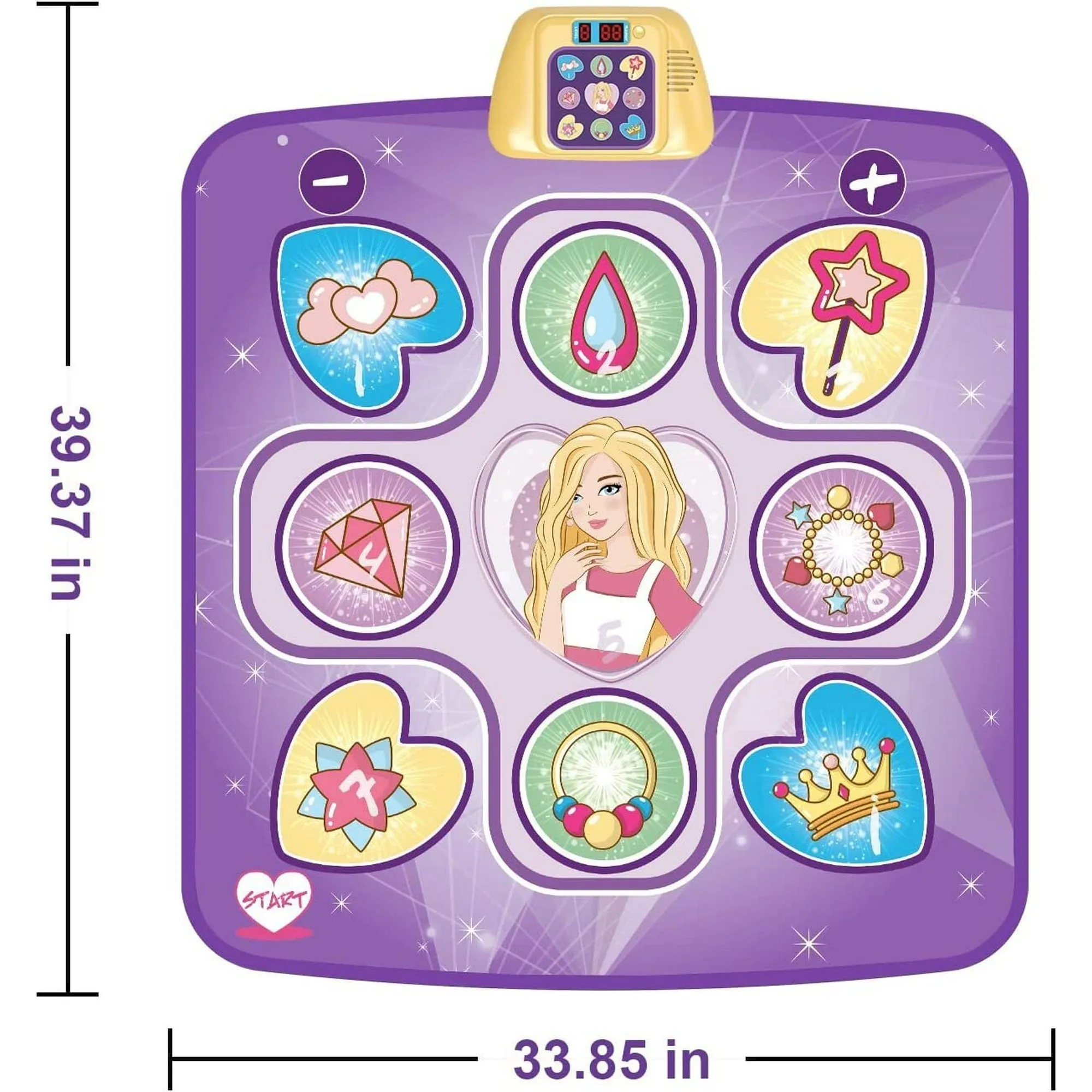 Hot Bee Dance Mat Toys for 3-10 Year Old Girls, 5 Game Modes Including 3 Challenge Levels, Purple - Durable