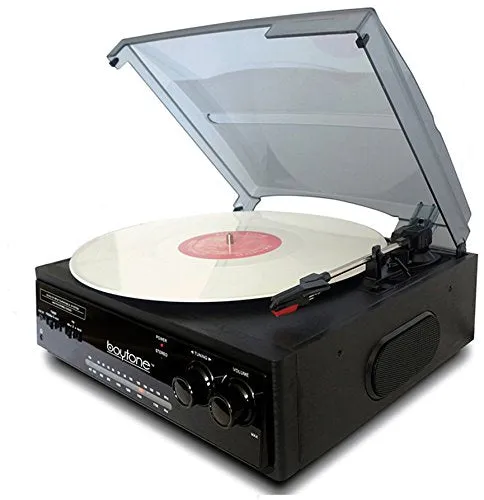 HUGE PRICE DROP: Boytone Bluetooth Stereo Turntable w/ 2 built in Speakers & AM/FM Radio