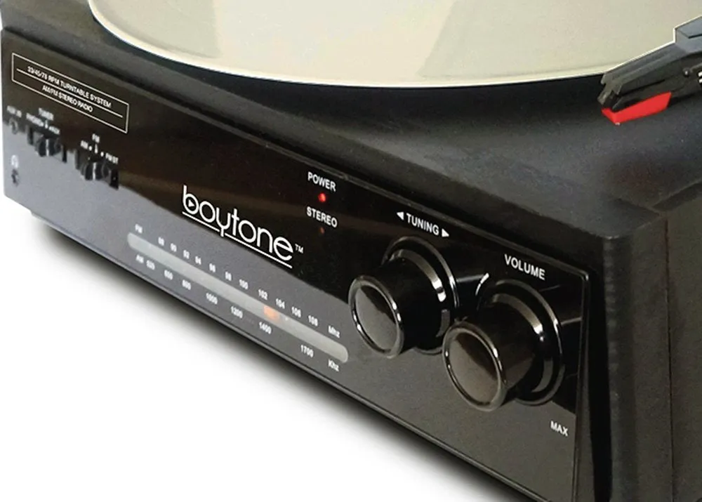 HUGE PRICE DROP: Boytone Bluetooth Stereo Turntable w/ 2 built in Speakers & AM/FM Radio