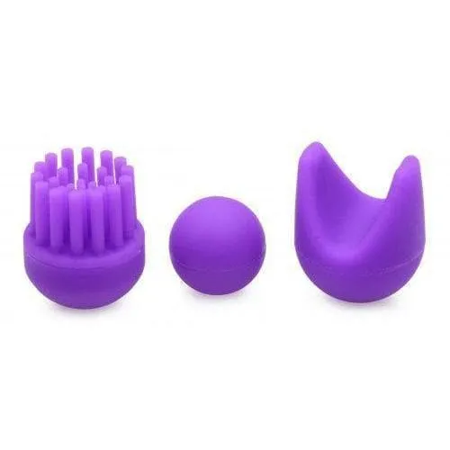 Inmi 10X En Pointe Teaser Silicone Rechargeable Stimulator With 3 Attachments - Purple