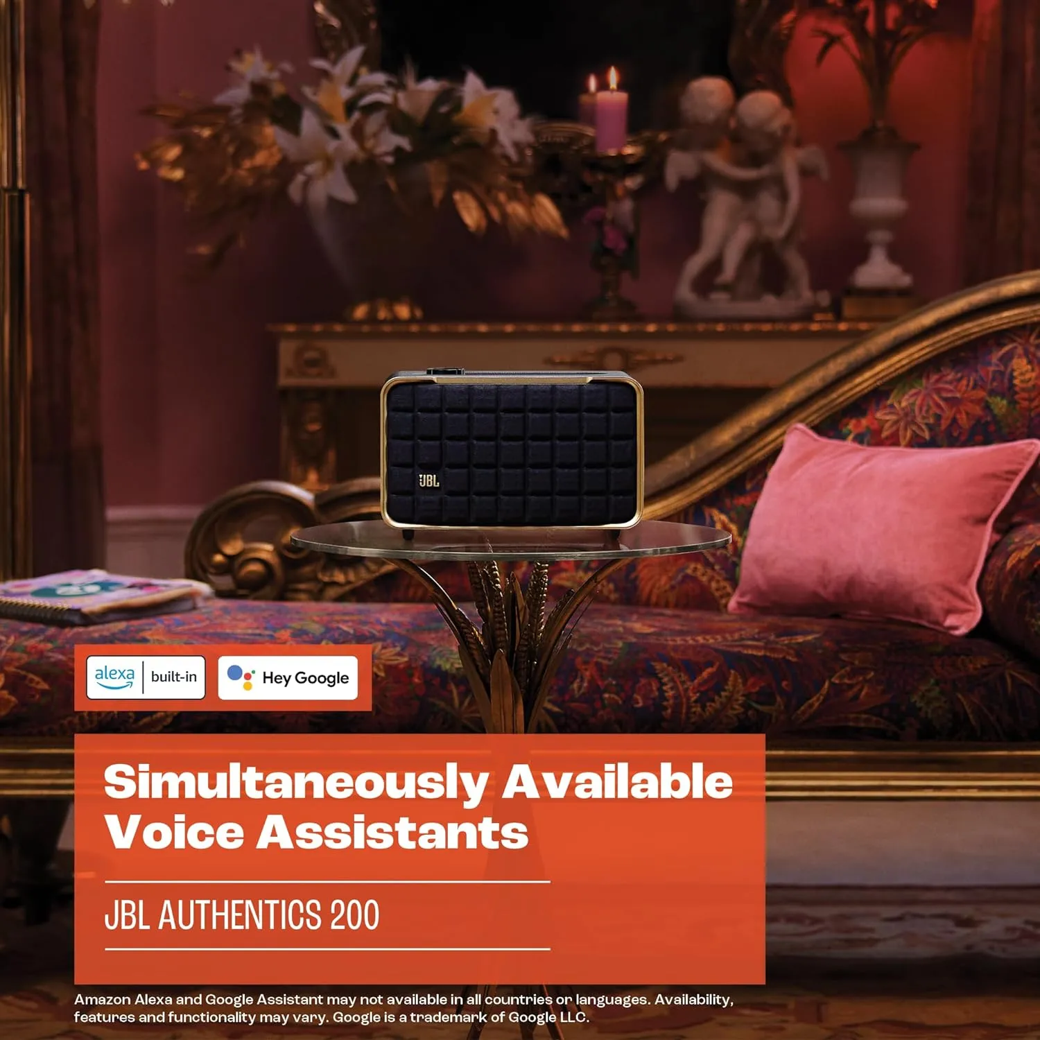 JBL Authentics 200 - Wireless Home Speaker, Built in Wi-Fi, Bluetooth and Voice Assistants, Built in Alexa and Google Assistant(JBLAUTH200BLKAM)