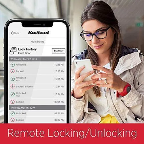 Kwikset Halo Touch Traditional Arched Wi-Fi Fingerprint Smart Lock No Hub Required featuring SmartKey Security in Venetian Bronze (99590-002)