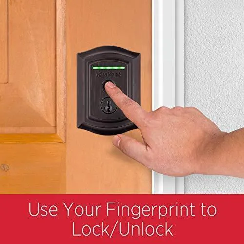 Kwikset Halo Touch Traditional Arched Wi-Fi Fingerprint Smart Lock No Hub Required featuring SmartKey Security in Venetian Bronze (99590-002)