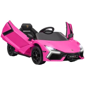 Lamborghini Revuelto Licensed Ride On Car, with Suspension, Pink