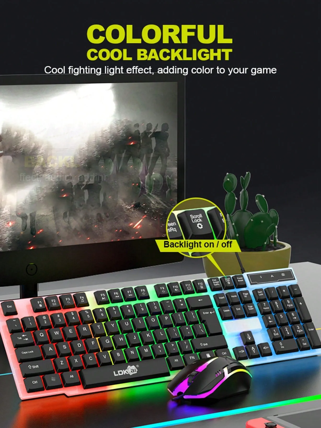 Led Backlight Mechanical Gaming Keyboard And Mouse Set