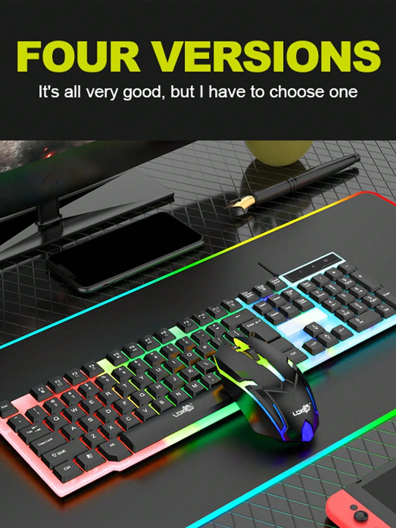 Led Backlight Mechanical Gaming Keyboard And Mouse Set